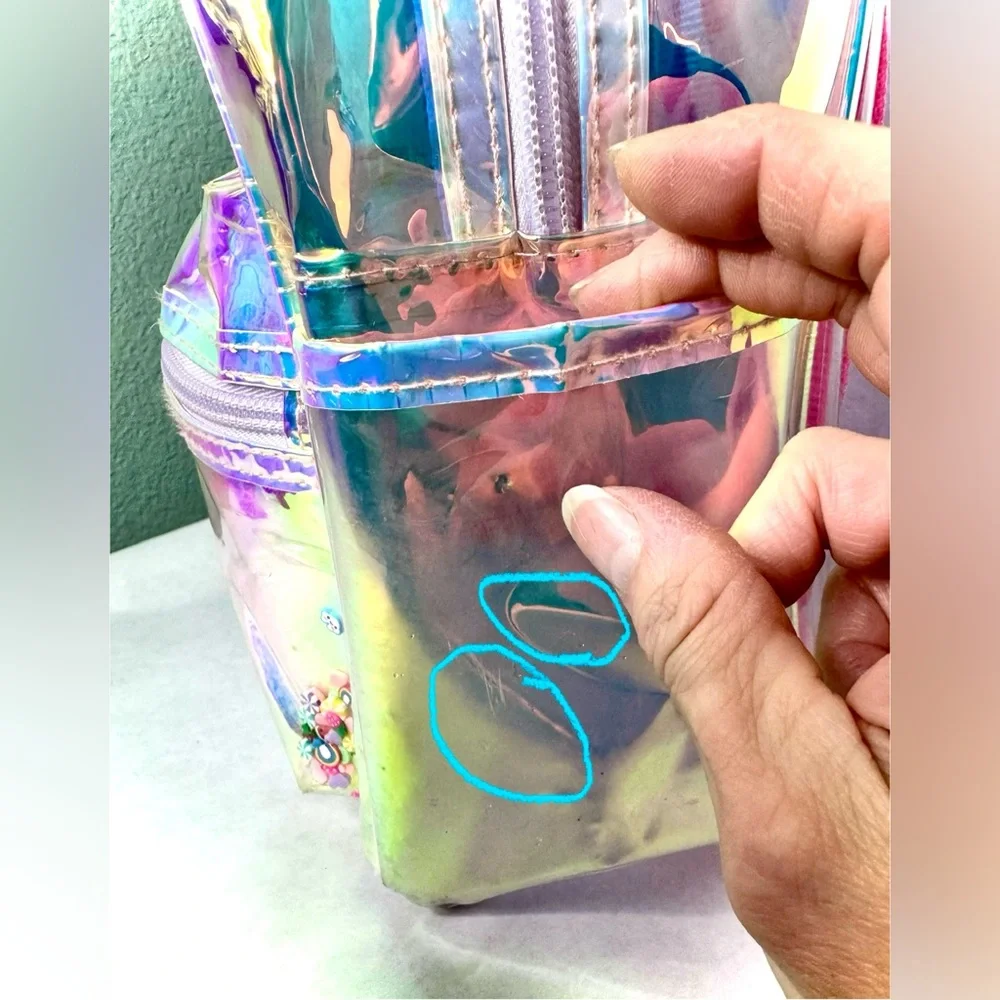 Translucent Backpack with confetti Beads - Picture 14 of 15